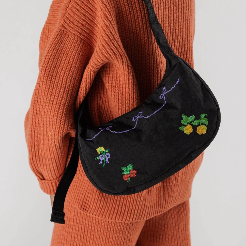 Baggu Cross Stitch Medium Crescent Bag